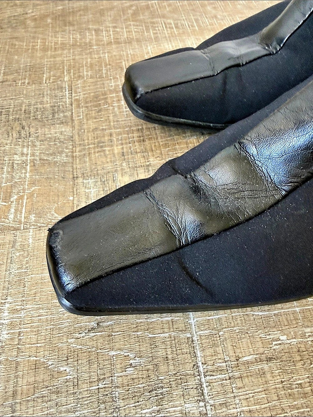 Paul Green Black Square Toe Leather Ankle Boots EU 38 - Picture 2 of 8